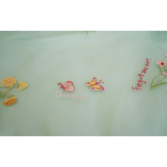 Fairy Butterfly Floral Embroidery Peasant Dress 20W Cottagecore Coquette Wedding - Picture 4 of 16